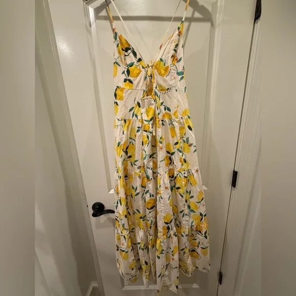H&M Lemon Print Maxi Dress - Yellow and Green - Picture 3 of 5